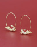 Perimade - Gold Rabbit Hoop Earrings