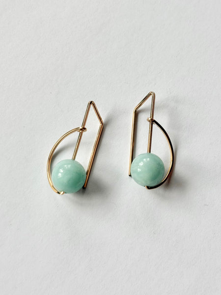 Lisa Slodki - Gold Fill + Amazonite Orbit Earrings