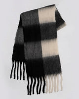 Plaid Scarf - Black / White