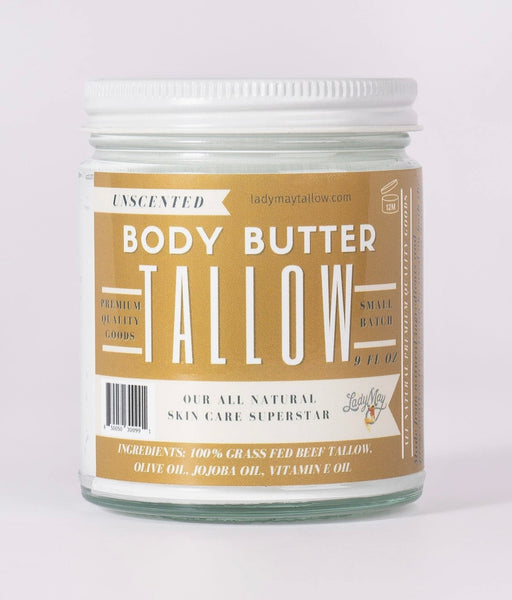 9oz Unscented Tallow Body Butter