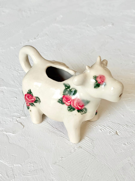 Kate Riley - Ceramic Cow Creamer - Pink Roses