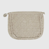 Saro Lifestyle - Soft Cotton Quilted Cosmetic Bag - Taupe