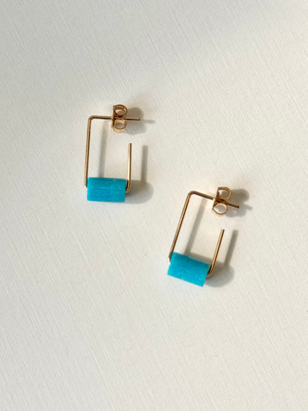 Lisa Slodki - Tube Earrings - Turquoise