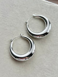 Silver Puffy Hoop Earrings