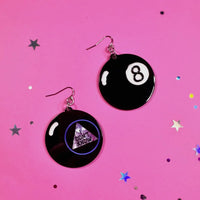 Peach Beast - Magic 8 Ball Statement Earrings