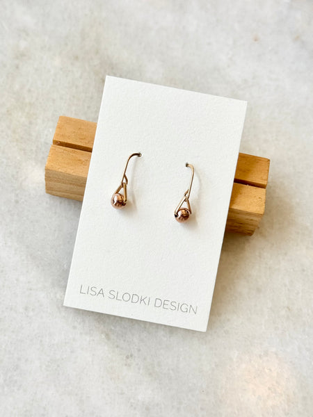 Lisa Slodki - Orb Earrings - Gold Fill + Rose Gold
