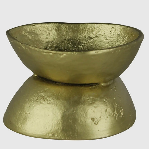 Brass Bowl Taper Candle Holder