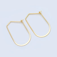 Thin Oval Wire Gold Hoop Earrings