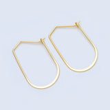Thin Oval Wire Gold Hoop Earrings
