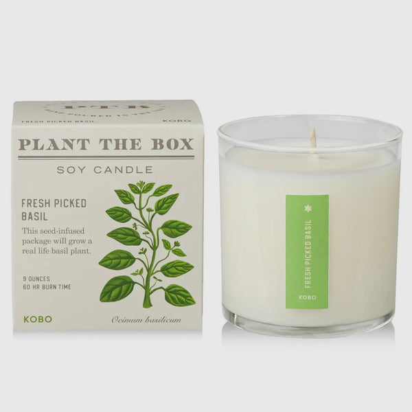 Kobo “Plant The Box” Candle - Fresh Picked Basil