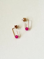 Lisa Slodki - Earrings - Gold Fill + Pink Stone