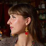 Peach Beast - Cherry Garnish Statement Earrings