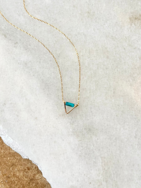 Lisa Slodki - Triangle Necklace - Gold Fill + Turquoise