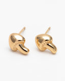 Gold Mushroom Stud Earrings