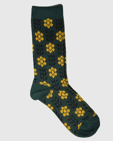 Floral Socks - Green