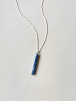 Lisa Slodki - Long Rectangle Necklace - Sterling Silver + Lapis