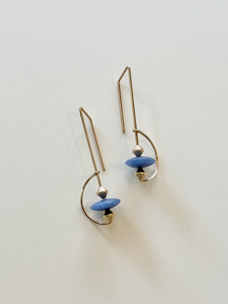 Lisa Slodki - Orbit Earrings - Gold Fill + Lapis