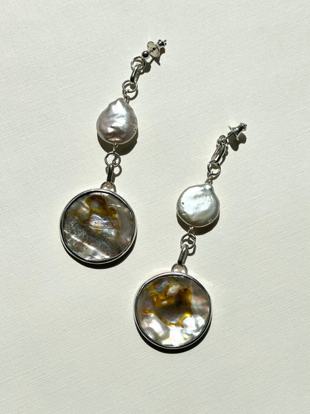 Lauren Landa - Abalone + Pearl Earrings