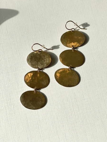 Ovoid Earrings - Brass