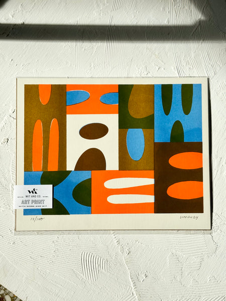 Wit and Co. - Milwaukee Blocks Risograph Print