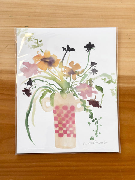 Persika Design Co. - “Checkered Vase Floral” Print - 8” x 10” (STORE PICK UP ONLY)