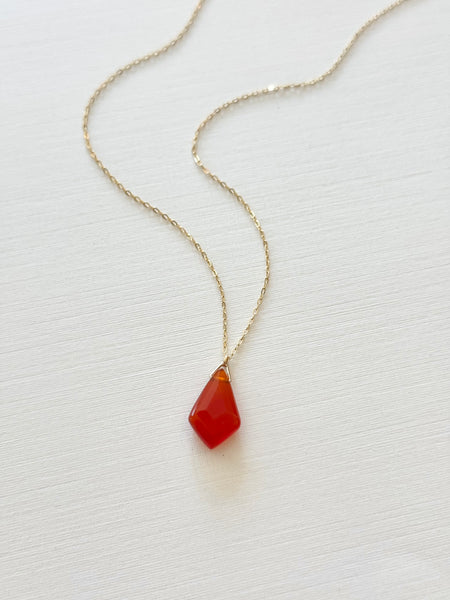 Lisa Slodki - Kite Necklace - Gold Fill + Carnelian