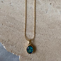 Abalone Gemstone Oval Pendant Necklace