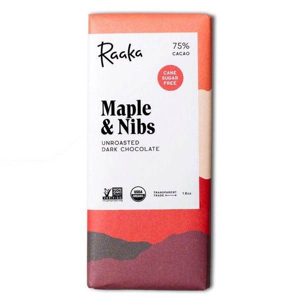 Raaka - Maple + Nibs Chocolate Bar