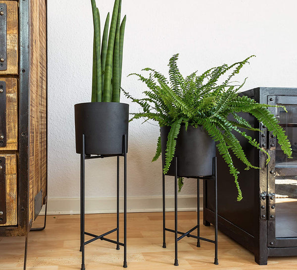 Kimisty - Black Planter W/ Stand - Large (STORE PICK UP ONLY)