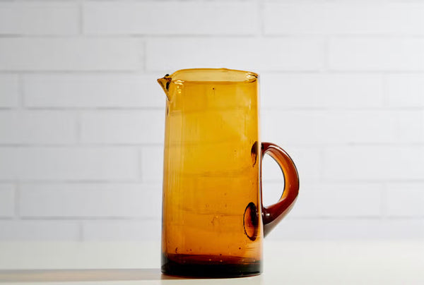 Moroccan Glass Pitcher - Amber