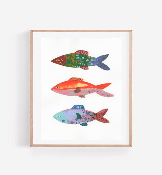 Persika Design Co. - “Three Fish” Print - 8” x 10” (STORE PICK UP ONLY)
