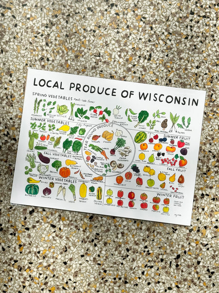 Aly Miller Designs - Watercolor Produce of Wisconsin Print (STORE PICK UP ONLY)