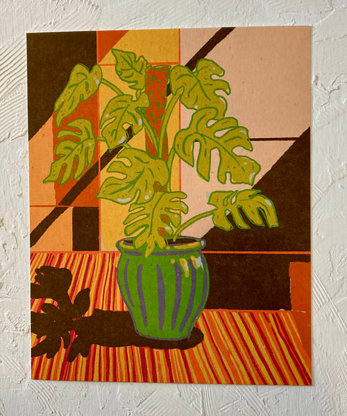 Desirée Mae Studio - 8” x 10” Print - Candystripe Monstera (STORE PICK UP ONLY)