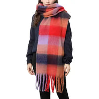 Plaid Scarf - Black / Red