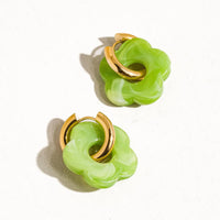 Flower Earrings - Green