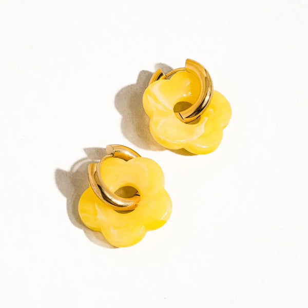 Flower Earrings - Yellow