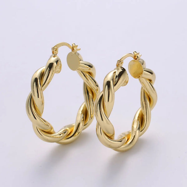 Braided Hoop Earrings - Large