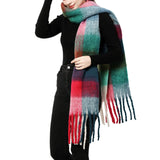 Plaid Scarf - Fushia / Green / White