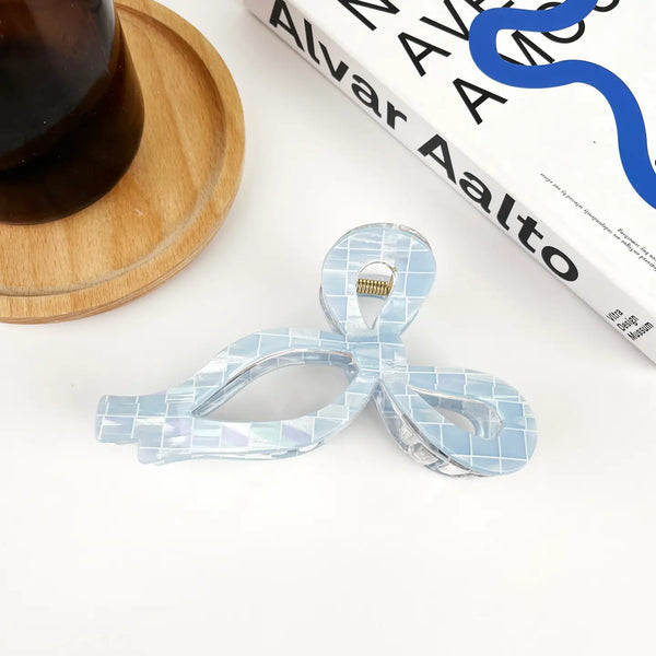 Large Blue Bow Hair Clip