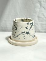 Shelby Page Ceramics - Angle Planter - Blue Splatter
