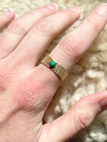 MADE IN Jewelry - Shell Texture Band Ring - Malachite