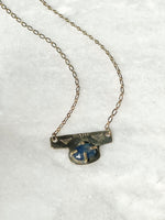 MKE MAE Design - Faceted Sapphire and Brass Necklace