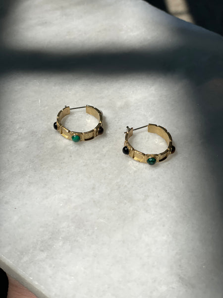 MADE IN Jewelry - Four Stone Hoop Earrings