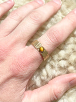 MADE IN Jewelry - Shell Texture Band Ring - Tigers Eye