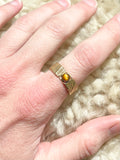 MADE IN Jewelry - Shell Texture Band Ring - Tigers Eye