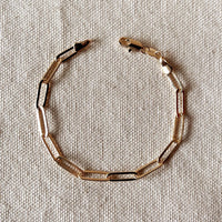 18k Gold Fill Classic Paperclip Bracelet