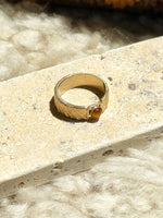 MADE IN Jewelry - Shell Texture Band Ring - Tigers Eye