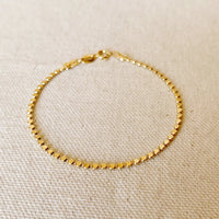 18K Gold Fill Flat Ball Bracelet
