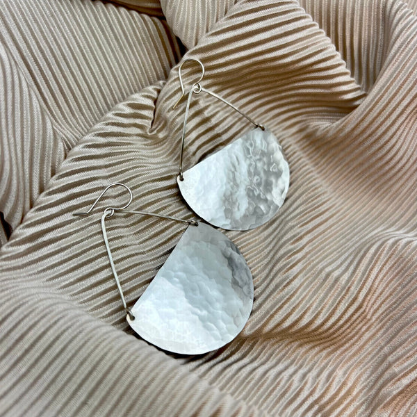 Rounded Edge Earrings - Silver